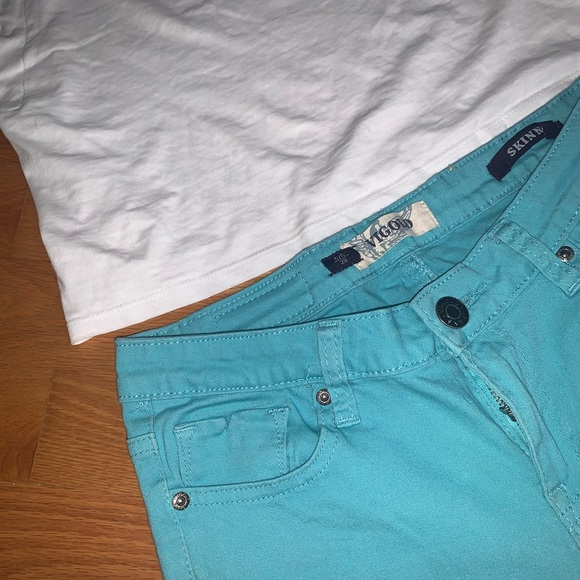 Teal blue skinny jeans size 5/6 (28) - Picture 4 of 5